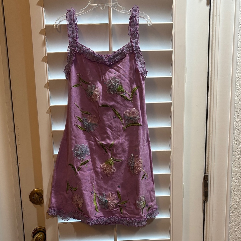 ❤️FINAL❤️Brand new Purple Liostik Floral Embroidered Dress